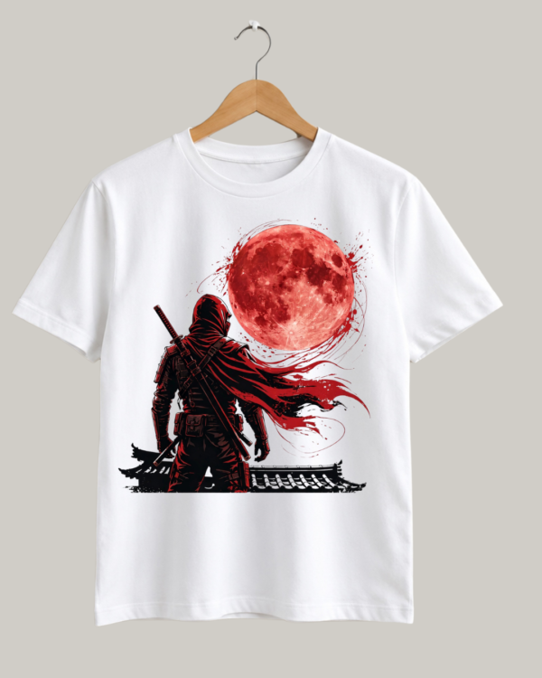 AK Crimson Shadow Ninja T-Shirt Premium Streetwear - Blood Moon Ronin Front View