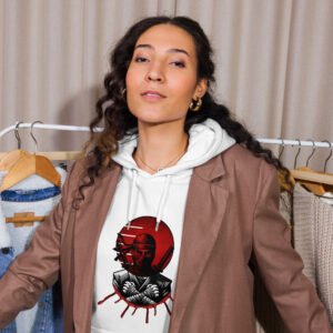 Samurai Ronin Rising Sun - Unisex Eco Raglan Streetwear Hoodie | Japanese Anime Aesthetic
